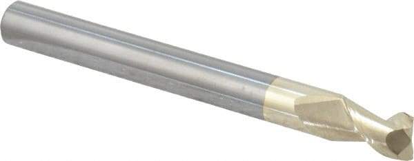 Accupro - 1/4", 3/8" LOC, 1/4" Shank Diam, 2-1/2" OAL, 2 Flute, Solid Carbide Square End Mill - Single End, ZrN Finish, Spiral Flute, 45° Helix, Centercutting, Right Hand Cut, Right Hand Flute - Americas Industrial Supply