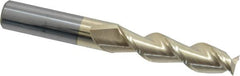 Accupro - 1/2", 2" LOC, 1/2" Shank Diam, 4" OAL, 2 Flute, Solid Carbide Square End Mill - Single End, ZrN Finish, Spiral Flute, 45° Helix, Centercutting, Right Hand Cut, Right Hand Flute - Americas Industrial Supply