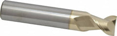 Accupro - 5/8", 3/4" LOC, 5/8" Shank Diam, 3-1/2" OAL, 2 Flute, Solid Carbide Square End Mill - Single End, ZrN Finish, Spiral Flute, 45° Helix, Centercutting, Right Hand Cut, Right Hand Flute - Americas Industrial Supply