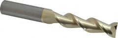 Accupro - 3/4", 3" LOC, 3/4" Shank Diam, 6" OAL, 2 Flute, Solid Carbide Square End Mill - Single End, ZrN Finish, Spiral Flute, 45° Helix, Centercutting, Right Hand Cut, Right Hand Flute - Americas Industrial Supply