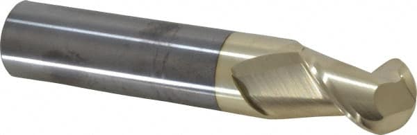 Accupro - 3/4" Diam, 1" LOC, 2 Flute Solid Carbide Ball End Mill - ZrN Finish, Single End, 4" OAL, 3/4" Shank Diam, Spiral Flute - Americas Industrial Supply