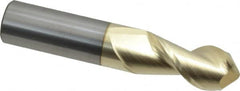 Accupro - 3/4" Diam, 1-5/8" LOC, 2 Flute Solid Carbide Ball End Mill - ZrN Finish, Single End, 4" OAL, 3/4" Shank Diam, Spiral Flute - Americas Industrial Supply