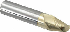 Accupro - 1" Diam, 1-1/4" LOC, 2 Flute Solid Carbide Ball End Mill - ZrN Finish, Single End, 5" OAL, 1" Shank Diam, Spiral Flute - Americas Industrial Supply