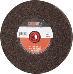 Camel Grinding Wheels - 36 Grit Aluminum Oxide Bench & Pedestal Grinding Wheel - 7" Diam x 1" Hole x 1" Thick, 3760 Max RPM, O Hardness, Very Coarse Grade , Vitrified Bond - Americas Industrial Supply