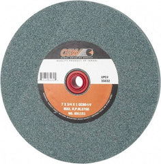 Camel Grinding Wheels - 80 Grit Silicon Carbide Bench & Pedestal Grinding Wheel - 7" Diam x 1" Hole x 3/4" Thick, 3760 Max RPM, I Hardness, Medium Grade , Vitrified Bond - Americas Industrial Supply