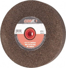 Camel Grinding Wheels - 46 Grit Aluminum Oxide Bench & Pedestal Grinding Wheel - 6" Diam x 1" Hole x 1" Thick, 4456 Max RPM, M Hardness, Coarse Grade , Vitrified Bond - Americas Industrial Supply