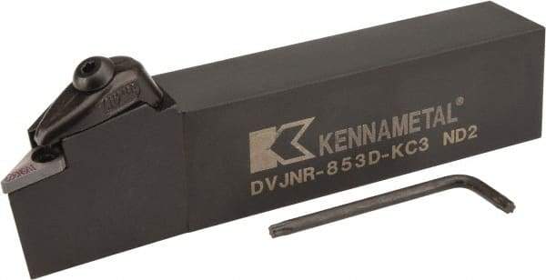 Kennametal - DVJN, Right Hand Cut, 3° Lead Angle, 1-1/4" Shank Height x 1" Shank Width, Negative Rake Indexable Turning Toolholder - 6" OAL, VN..33. Insert Compatibility, Series Kenclamp - Americas Industrial Supply