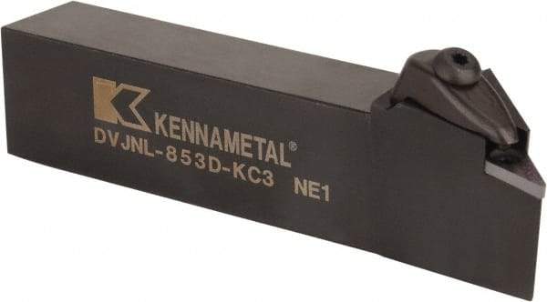 Kennametal - DVJN, Left Hand Cut, 3° Lead Angle, 1-1/4" Shank Height x 1" Shank Width, Negative Rake Indexable Turning Toolholder - 6" OAL, VN..33. Insert Compatibility, Series Kenclamp - Americas Industrial Supply