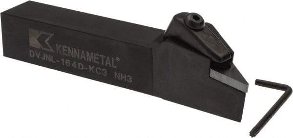Kennametal - DVJN, Left Hand Cut, 3° Lead Angle, 1" Shank Height x 1" Shank Width, Negative Rake Indexable Turning Toolholder - 6" OAL, VN.. Insert Compatibility, Series Kenclamp - Americas Industrial Supply