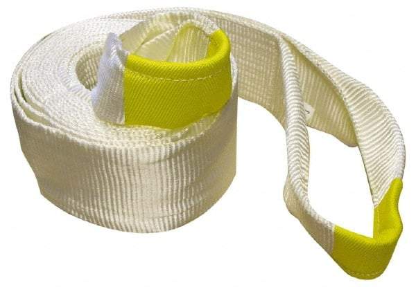 Erickson Manufacturing - 30' Long x 6" Wide, 55,000 Lb Basket Capacity, Polyester Web Sling - White, with Loop Ends - Americas Industrial Supply