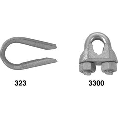 Campbell - 1/8" Wire Rope Clips - 12-24, Steel, Electro Galvanized - Americas Industrial Supply