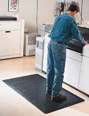 Wearwell - 75 Ft. Long x 3 Ft. Wide x 9/16 Inch Thick, Vinyl Diamond Plate Surface Pattern, Electrically Conductive Antistatic Matting - 1 x 106 to 8 x 106 Ohm Surface to Surface Resistivity, 5 x 105 to 1 x 107 Ohm Surface to Ground Resistivity, Black - Americas Industrial Supply