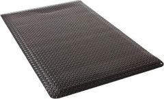 Wearwell - 5 Ft. Long x 3 Ft. Wide x 9/16 Inch Thick, Vinyl Diamond Plate Surface Pattern, Electrically Conductive Antistatic Matting - 1 x 106 to 8 x 106 Ohm Surface to Surface, 5 x 105 to 1 x 107 Ohm Surface to Ground Resistivity, Black - Americas Industrial Supply