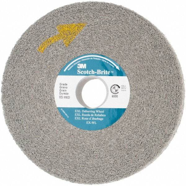3M - 6" Diam, 1" Face Width, 1" Center Hole, Medium Grade, Silicon Carbide Deburring Wheel - Convolute, Hard Density 8 Grade, 6,000 RPM - Americas Industrial Supply