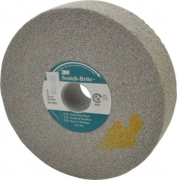 3M - 6" Diam, 1-1/2" Face Width, 1" Center Hole, Medium Grade, Aluminum Oxide Deburring Wheel - Convolute, Hard Density 8 Grade, 6,000 RPM - Americas Industrial Supply