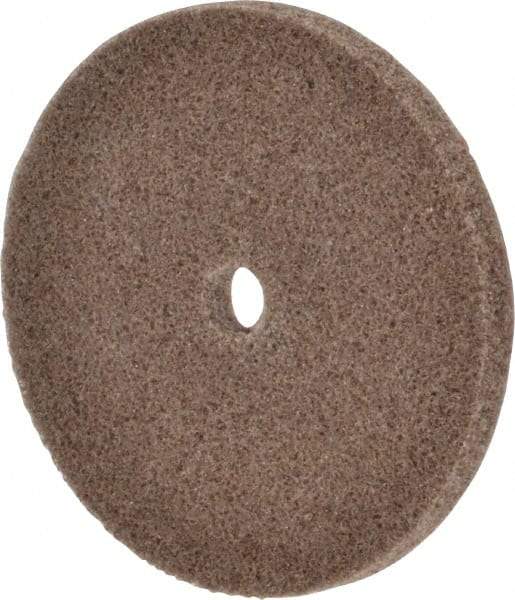 3M - 3" Diam, 1/4" Face Width, 3/8" Center Hole, Medium Grade, Aluminum Oxide Deburring Wheel - Unitized, Hard Density 6 Grade, 18,100 RPM - Americas Industrial Supply