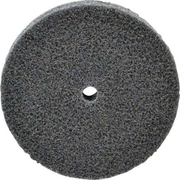 3M - 3" Diam, 1/2" Face Width, 1/4" Center Hole, Fine Grade, Silicon Carbide Deburring Wheel - Unitized, Soft Density 2 Grade, 10,000 RPM - Americas Industrial Supply