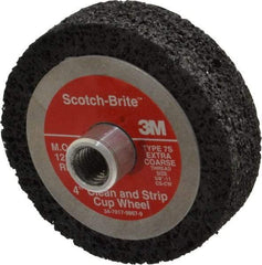 3M - 4" Diam, 1" Face Width, Very Coarse Grade, Silicon Carbide Deburring Wheel - Unitized, Hard Density 7 Grade, 12,000 RPM - Americas Industrial Supply