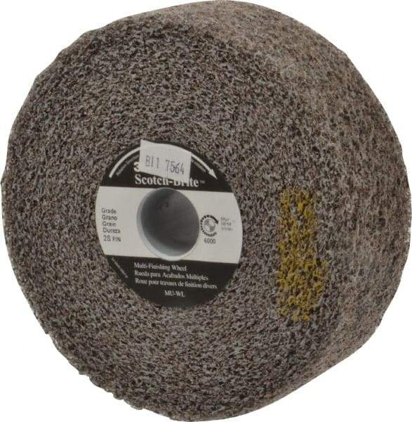 3M - 6" Diam, 2" Face Width, 1" Center Hole, Fine Grade, Silicon Carbide Deburring Wheel - Convolute, Soft Density 2 Grade, 6,000 RPM - Americas Industrial Supply