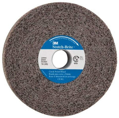 3M - 6" Diam, 1/4" Face Width, 1/2" Center Hole, Medium Grade, Aluminum Oxide Deburring Wheel - Unitized, Hard Density 9 Grade, 7,500 RPM - Americas Industrial Supply