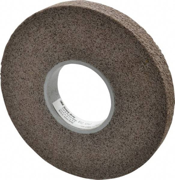 3M - 8" Diam, 1" Face Width, 3" Center Hole, Fine Grade, Aluminum Oxide Deburring Wheel - Convolute, Hard Density 7 Grade, 4,500 RPM - Americas Industrial Supply