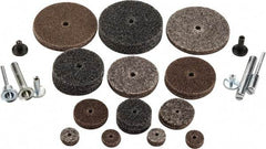 3M - 30 Piece Deburring Kit - 1/2, 1, 1-1/2 & 2" Diam Unitized Wheels in Fine, Medium & Coarse Grades, 1/8 & 1/4" Shank Diam, Aluminum Oxide & Silicon Carbide - Americas Industrial Supply