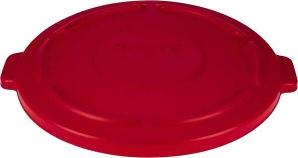 Rubbermaid - Round Lid for Use with 44 Gal Round Trash Cans - Red, Polyethylene, For Brute Trash Cans - Americas Industrial Supply