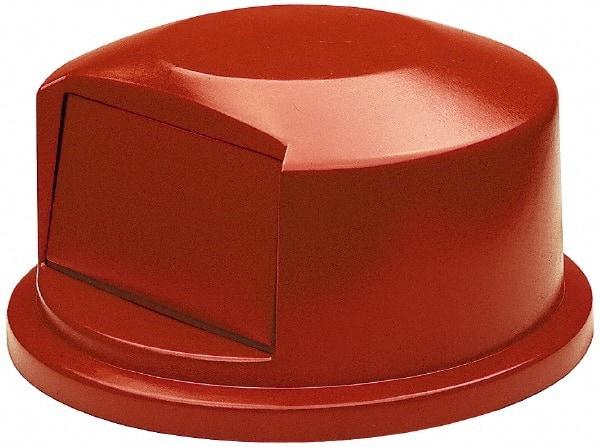 Rubbermaid - Round Lid for Use with 44 Gal Round Trash Cans - Red, Polyethylene, For 2643 Brute Trash Cans - Americas Industrial Supply