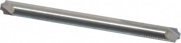 Accupro - 0.031" Radius, 1/8" Mill Diam, 2 Flute Solid Carbide Corner Rounding End Mill - Double End, Uncoated, 1-1/2" OAL, 1/8" Shank Diam - Americas Industrial Supply