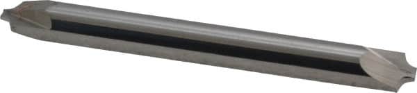 Accupro - 0.078" Radius, 1/4" Mill Diam, 2 Flute Solid Carbide Corner Rounding End Mill - Double End, Uncoated, 2-1/2" OAL, 1/4" Shank Diam - Americas Industrial Supply
