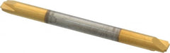 Accupro - 0.015" Radius, 1/8" Mill Diam, 2 Flute Solid Carbide Corner Rounding End Mill - Double End, TiN Finish, 1-1/2" OAL, 1/8" Shank Diam - Americas Industrial Supply