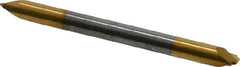 Accupro - 0.025" Radius, 1/8" Mill Diam, 2 Flute Solid Carbide Corner Rounding End Mill - Double End, TiN Finish, 1-1/2" OAL, 1/8" Shank Diam - Americas Industrial Supply