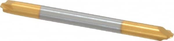 Accupro - 0.031" Radius, 1/8" Mill Diam, 2 Flute Solid Carbide Corner Rounding End Mill - Double End, TiN Finish, 1-1/2" OAL, 1/8" Shank Diam - Americas Industrial Supply