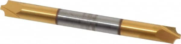 Accupro - 0.062" Radius, 3/16" Mill Diam, 2 Flute Solid Carbide Corner Rounding End Mill - Double End, TiN Finish, 2" OAL, 3/16" Shank Diam - Americas Industrial Supply
