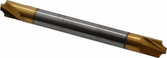 Accupro - 0.072" Radius, 1/4" Mill Diam, 2 Flute Solid Carbide Corner Rounding End Mill - Double End, TiN Finish, 2-1/2" OAL, 1/4" Shank Diam - Americas Industrial Supply