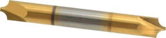Accupro - 0.118" Radius, 5/16" Mill Diam, 2 Flute Solid Carbide Corner Rounding End Mill - Double End, TiN Finish, 2-1/2" OAL, 5/16" Shank Diam - Americas Industrial Supply