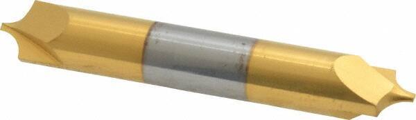 Accupro - 0.156" Radius, 3/8" Mill Diam, 2 Flute Solid Carbide Corner Rounding End Mill - Double End, TiN Finish, 2-1/2" OAL, 3/8" Shank Diam - Americas Industrial Supply