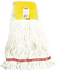 Rubbermaid - 5" Yellow Head Band, Small Blended Fiber Loop End Mop Head - 4 Ply, Use for General Purpose - Americas Industrial Supply