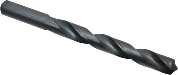 Interstate - 43/64" 118° High Speed Steel Jobber Drill - Oxide Finish, Right Hand Cut, Spiral Flute, Straight Shank, 7-5/8" OAL, Standard Point - Americas Industrial Supply