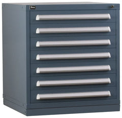 Vidmar - 5 Drawer, Preconfigured Modular Storage Cabinet - Steel, 30" Wide x 27-3/4" Deep x 33" High, Light Blue - Americas Industrial Supply