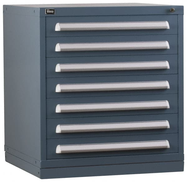 Vidmar - 6 Drawer, Preconfigured Modular Storage Cabinet - Steel, 30" Wide x 27-3/4" Deep x 33" High, Light Blue - Americas Industrial Supply