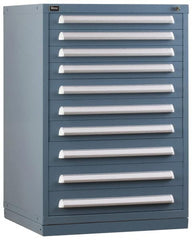 Vidmar - 6 Drawer, Preconfigured Modular Storage Cabinet - Steel, 30" Wide x 27-3/4" Deep x 44" High, Light Blue - Americas Industrial Supply