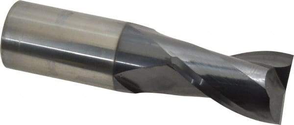 OSG - 1", 1-1/2" LOC, 1" Shank Diam, 4" OAL, 2 Flute, Solid Carbide Square End Mill - Single End, TiAlN Finish, Spiral Flute, 30° Helix, Centercutting, Right Hand Cut, Right Hand Flute, Series 402 - Americas Industrial Supply