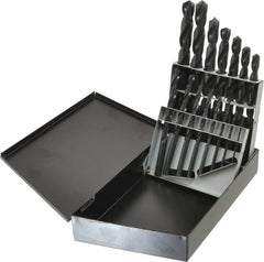 Interstate - 1/16 to 1/2", 118° Point, Oxide Finish, High Speed Steel Jobber Length Drill Bit Set - Americas Industrial Supply