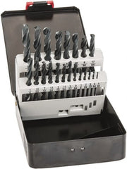 Interstate - 1/16 to 3/8", 118° Point, Oxide Finish, High Speed Steel Jobber Length Drill Bit Set - Americas Industrial Supply