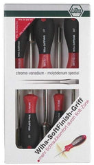 Wiha - 5 Piece 5 to 11mm Nutdriver Set - Solid Shaft, Ergonomic Handle - Americas Industrial Supply
