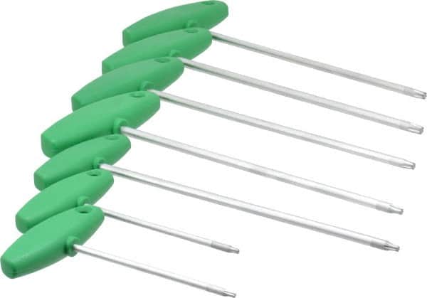 Wiha - 7 Piece T9 to T30 T-Handle Torx Key Set - T9, T10, T15, T20, T25, T27, T30 Torx Size - Americas Industrial Supply