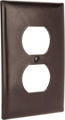 Pass & Seymour - 1 Gang, 4-11/16 Inch Long x 2-15/16 Inch Wide, Standard Outlet Wall Plate - Duplex Outlet, Brown, Nylon - Americas Industrial Supply