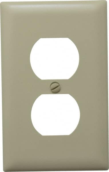 Pass & Seymour - 1 Gang, 4-11/16 Inch Long x 2-15/16 Inch Wide, Standard Outlet Wall Plate - Duplex Outlet, Ivory, Nylon - Americas Industrial Supply