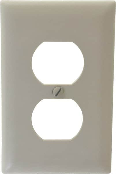 Pass & Seymour - 1 Gang, 4-11/16 Inch Long x 2-15/16 Inch Wide, Standard Outlet Wall Plate - Duplex Outlet, Light Almond, Nylon - Americas Industrial Supply